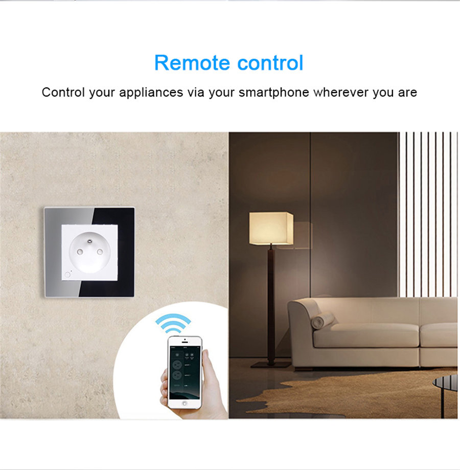 WiFi Smart flush wall socket with energy monitoring3